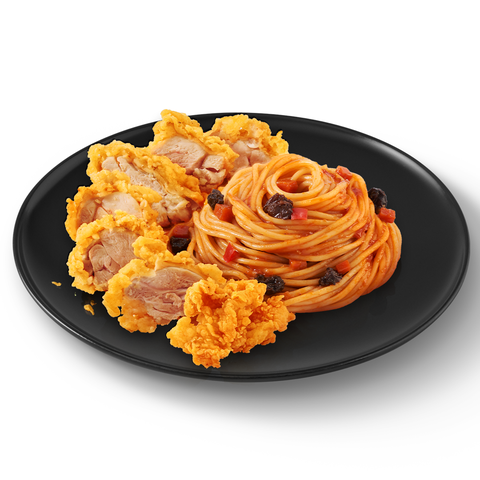Spaghetti Crispy chicken Chester's sauce