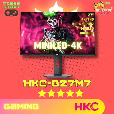 [ORDER]Màn hình HKC G27M7 27 inch DualMode 4K 160Hz/320Hz Mini LED HDR1000 Fast IPS chuyên game và đồ họa