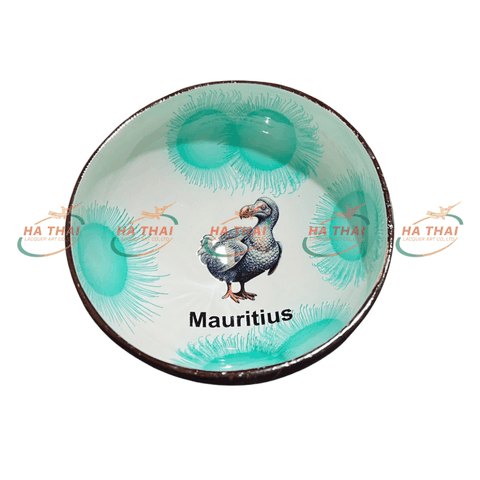 Mauritius Coconut Shell Bowl with Dodo Duck (CB065)