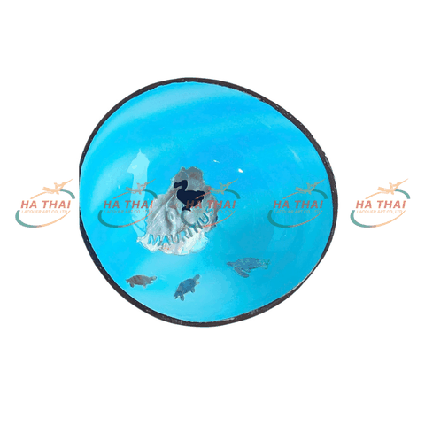 New design lacquered coconut bowl with Dodo duck (CB038)