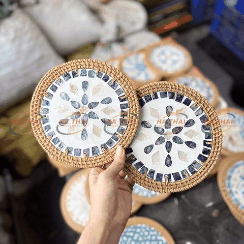 Wholesale Large Black Mother Of Pearl Coasters (MPC02)