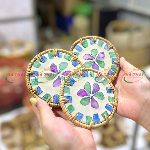 Five-Petal Floral Pearl Coaster - HC04