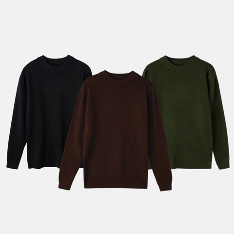 Áo Len Nam Cổ Tròn Quảng Châu DYACI 350gsm Chất Lông Cừu Mềm Mịn Kiểu Hàn Quốc AL76