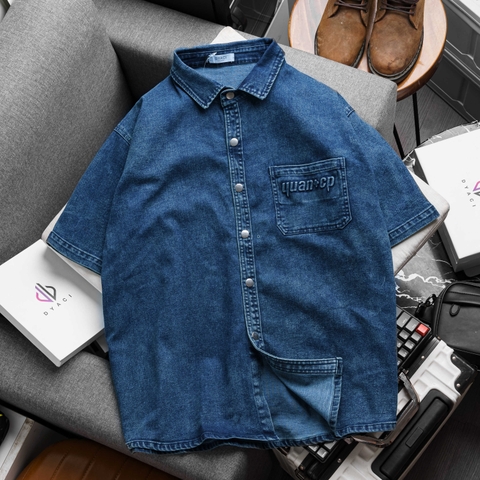 Áo Sơ Mi Jean Denim Unisex Dyaci Kiểu Dáng Trẻ Trung Phong Cách Hàn Quốc DA001