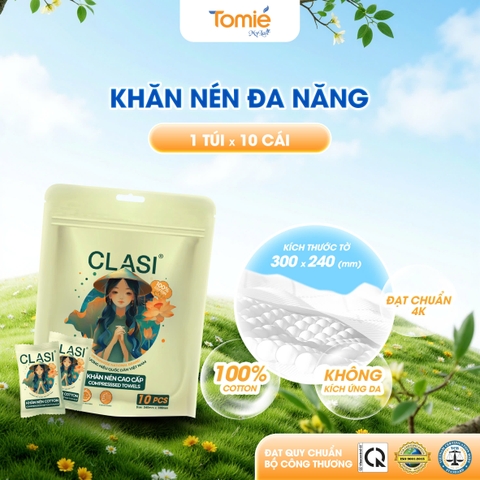 CLASI - Túi khăn nén - 10 cái/túi