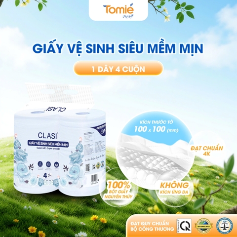 CLASI - Lốc 4 cuộn giấy vệ sinh siêu mềm