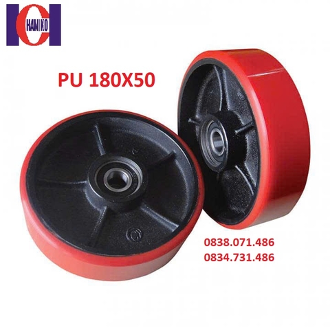 Bánh xe PU 180x50 có bi