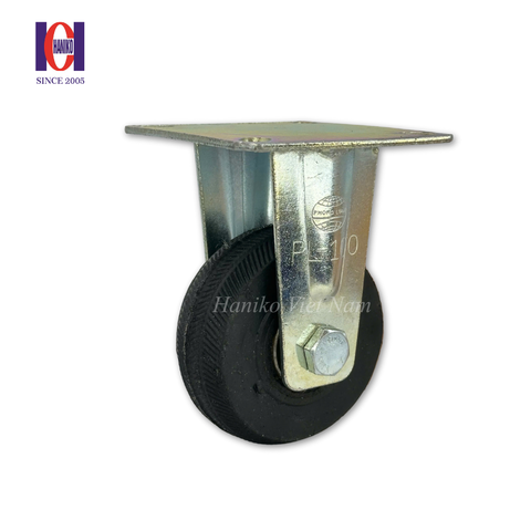 Bánh xe cao su khía phi 100 cố định