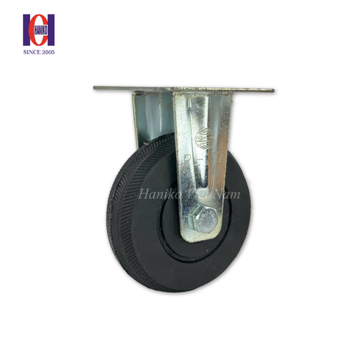 Bánh xe cao su khía phi 125 cố định