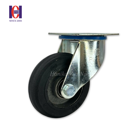 Bánh xe cao su khía phi 150 xoay