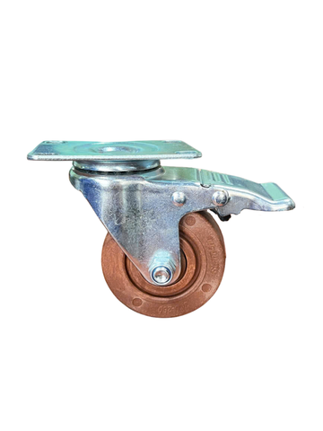 Bánh xe chịu nhiệt màu nâu phi 75 xoay khóa