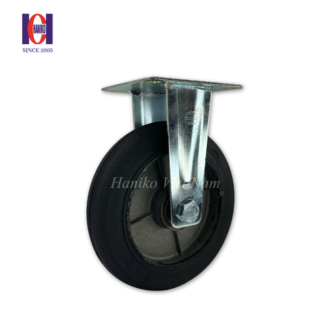 Bánh xe cao su khía phi 200 cố định