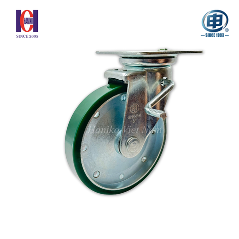 Bánh xe shenpai PU phi 200 xoay khóa