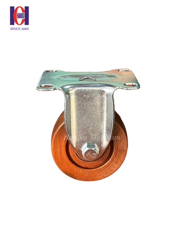 Bánh xe chịu nhiệt màu nâu phi 75 cố định