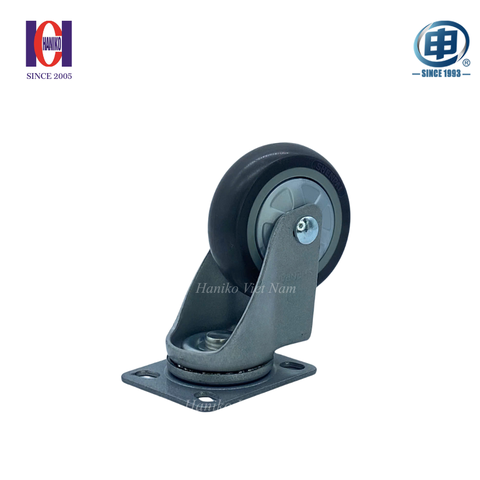 Bánh xe shenpai TPR nắp bạc phi 75 xoay