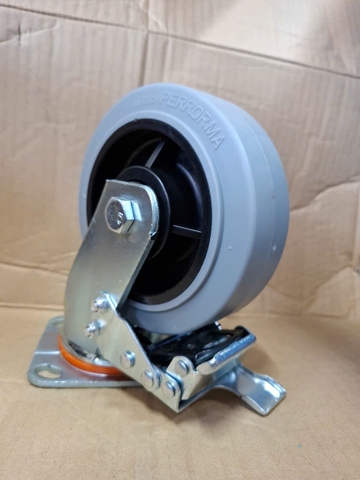 Bánh xe ghi xám chống tĩnh điện phi 150 Khóa