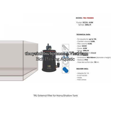 TRU PVC NANO EXTERNAL FILTER VER 2 - LỌC THÙNG MINI