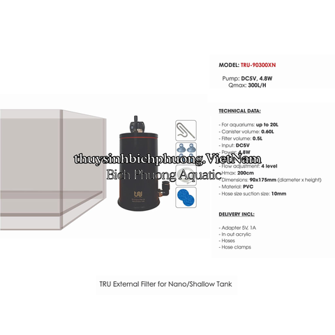 TRU PVC NANO EXTERNAL FILTER VER 2 - LỌC THÙNG MINI