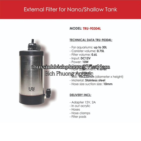 TRU INOX EXTERNAL FILTER INOX 304 NANO - LỌC THÙNG MINI