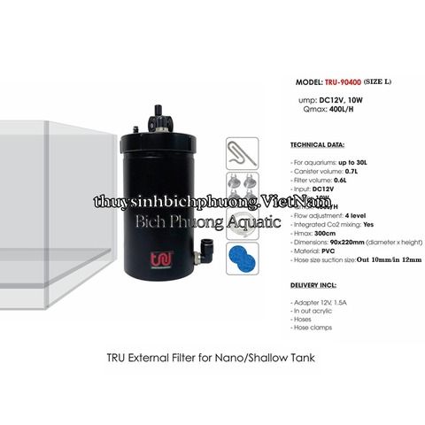 LỌC THÙNG MINI TRU PVC NANO EXTERNAL FILTER