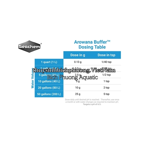 SEACHEM AROWANA BUFFER ỔN ĐỊNH PH 6.5 CHUYÊN DỤNG CHO HỒ CÁ RỒNG