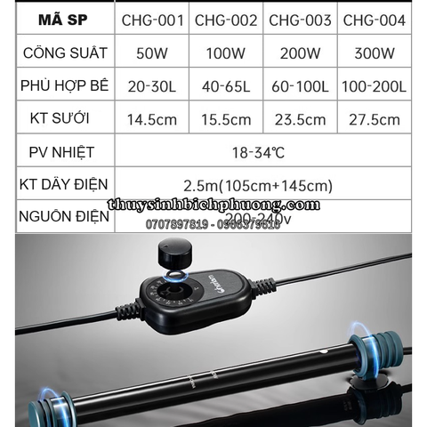 SƯỞI HỒ CÁ CHERLAM 50W, 100W, 200W, 300W