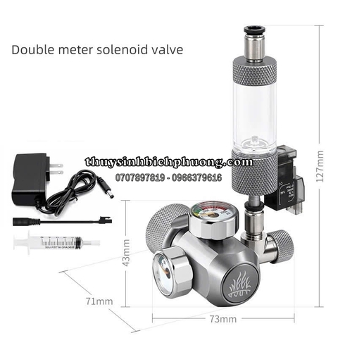 VAN ĐIỆN CO2 WEEK AQUA 2 ĐỒNG HỒ - DOUBLE METER SOLENOID VALVE