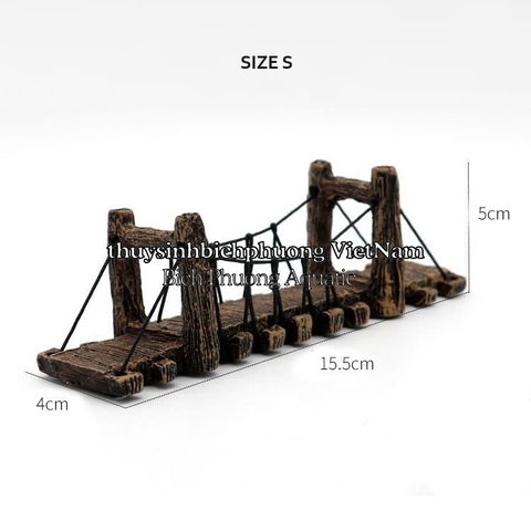MÔ HÌNH CẦU TREO SIZE S, M, L - TRANG TRÍ HỒ CÁ, TIỂU CẢNH TERARIUM, PALUDARIUM