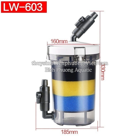SUNSUN EW-602|603|604 -  LỌC PHỤ TRONG SUỐT CHO HỒ CÁ THỦY SINH