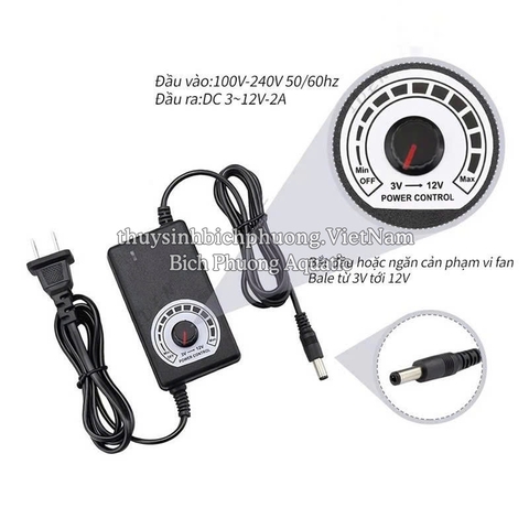 NGUỒN ADAPTER DIMER 12V – 2A ĐIỀU CHỈNH QUẠT, ĐÈN, BƠM (Mẫu 2)