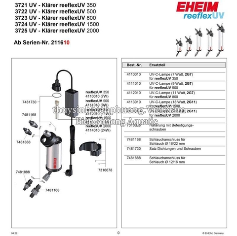 EHEIM reeflexUV 500 - ĐÈN UV DIỆT KHUẨN CAO CẤP