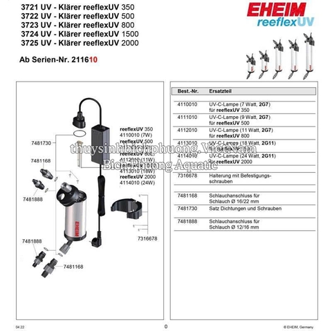 EHEIM reeflexUV 350 - ĐÈN DIỆT KHUẨN UV CAO CẤP