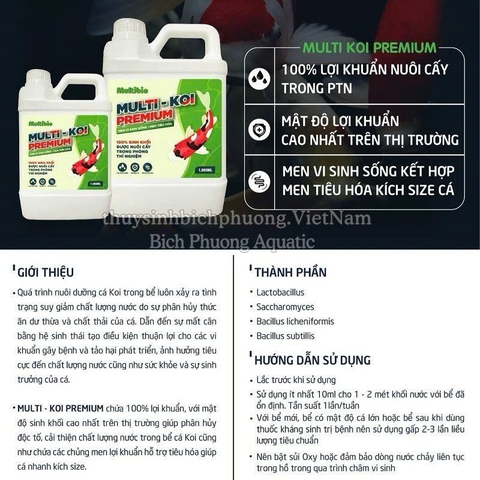 MULTI KOI PREMIUM - MEN VI SINH SỐNG KẾT HỢP MEN TIÊU HÓA CHUYÊN DỤNG CHO HỒ KOI