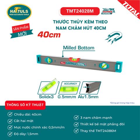 Thước thủy kèm theo nam châm hút 40cm - TMT24028M