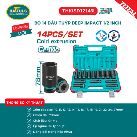 Bộ 14 đầu tuýp Deep impact 1/2