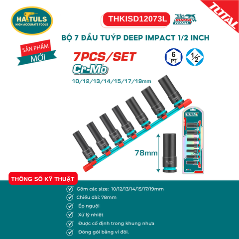 Bộ 7 đầu tuýp Deep impact 1/2 inch - THKISD12073L