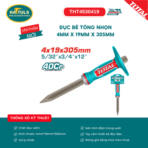 Đục bê tông nhọn 4mmx19mmx 305mm - THT4530419