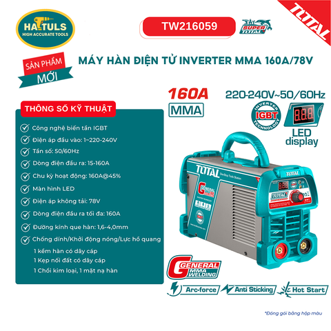 Máy hàn điện tử Inverter MMA 160A/78V - TW216059