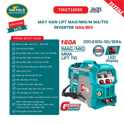 Máy hàn lift MAG/MIG/M MA/TIG Inverter 160A/ 80V - TMGT16058