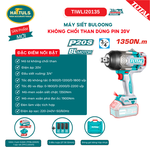 Máy siết bulong không chổi than dùng pin 20V - TIWLI20135