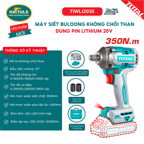 Máy siết bulong không chổi than dùng pin Lithium 20V - TIWLI2035