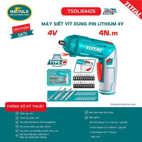 Máy siết vít dùng pin Lithium 4V - TSDLI04425