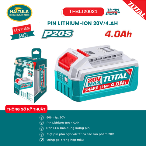 Pin Lithium-ion 20V/ 4.Ah - TFBLI20021