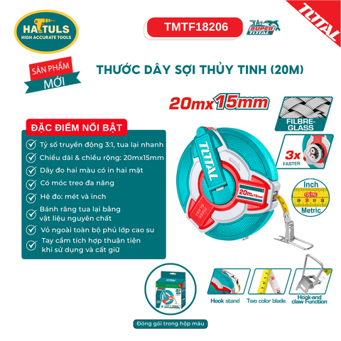 Thước dây sợi thủy tinh (20m) - TMTF18206