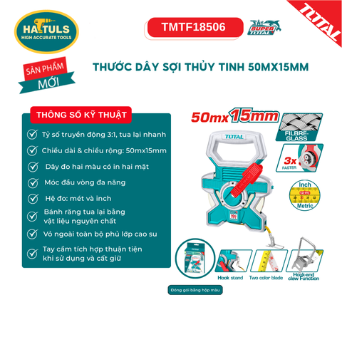 Thước dây sợi thủy tinh 50mx15mm - TMTF18506