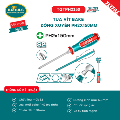 Tua vít bake đóng xuyên PH2x150mm - TGTPH2150