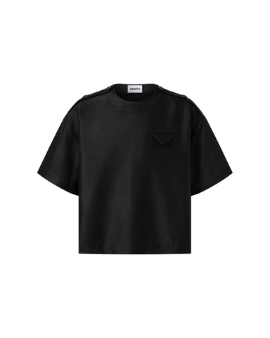 [ BLACK ] SHOULDER TAB SHIRT
