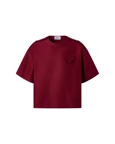 [ RED ] SHOULDER TAB SHIRT