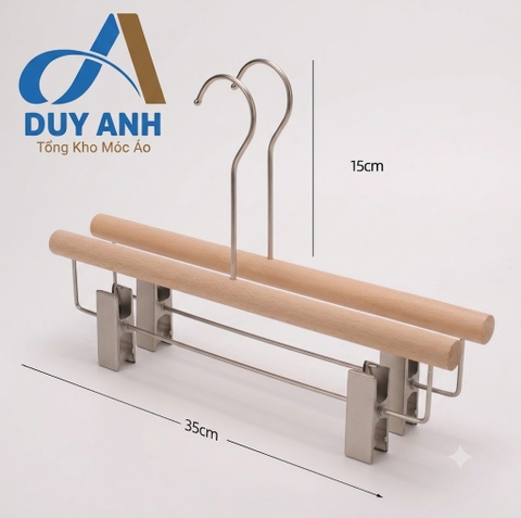 Kẹp Quần Gỗ Xồi Tròn  Cao Cấp - Kẹp Ngang Tròn Xồi