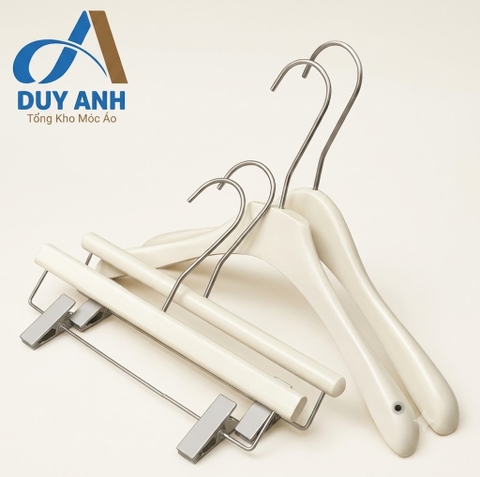 Kẹp Quần Gỗ Cao Cấp - Kẹp Ngang Tròn Sữa